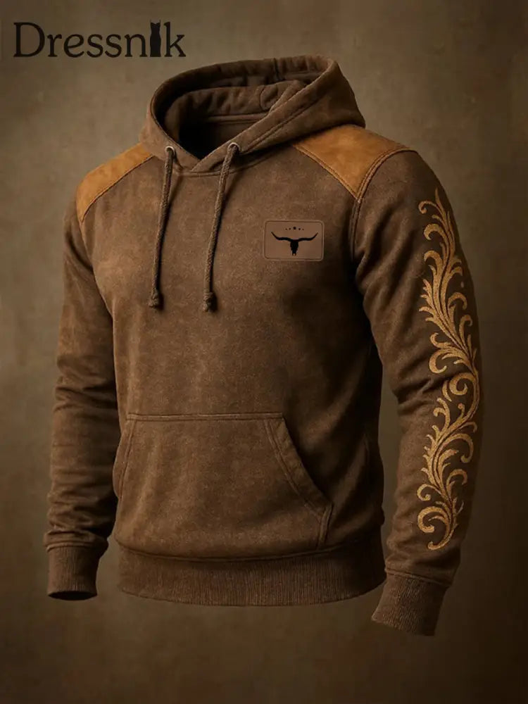 Western Hoodie für Herren Braun / S