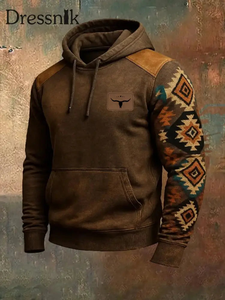 Western Hoodie für Herren Braun / S