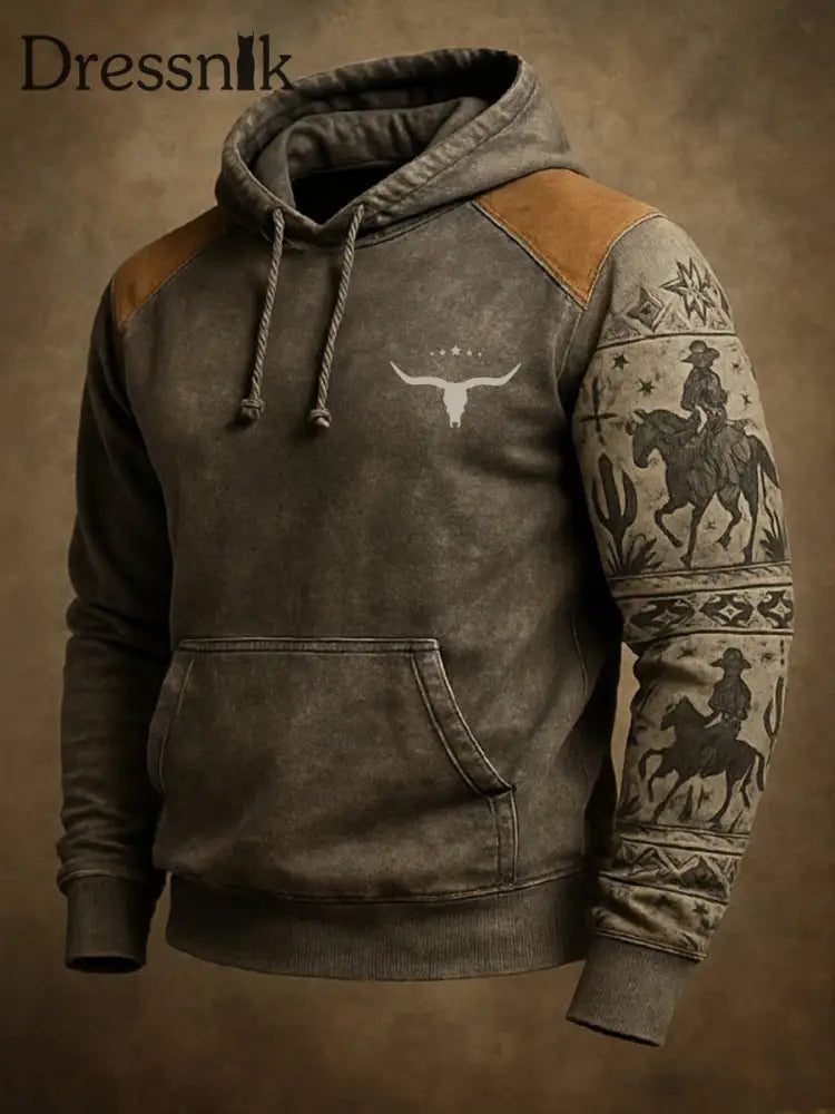 Western Hoodie für Herren Dunkelgrau / S