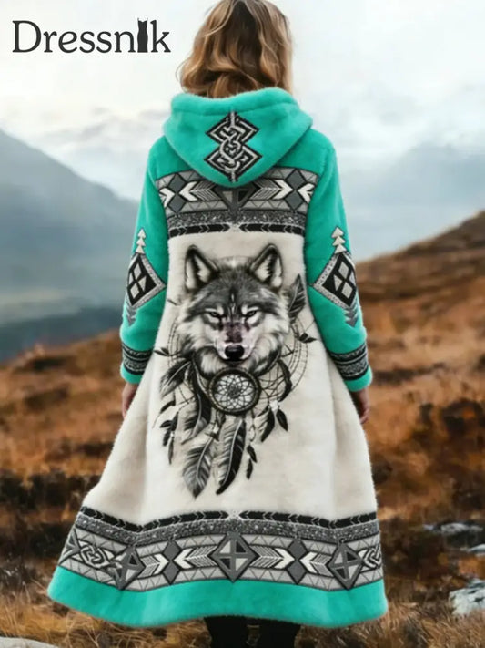 Westliche Azteken-Cardigan für Damen Grün / S