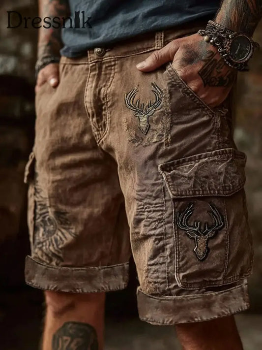 Westliche Elch Shorts für Herren Braun / S