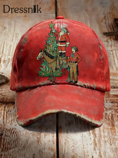 Westliche Weihnachtsmann-Unisex-Hüte Rot / EINS