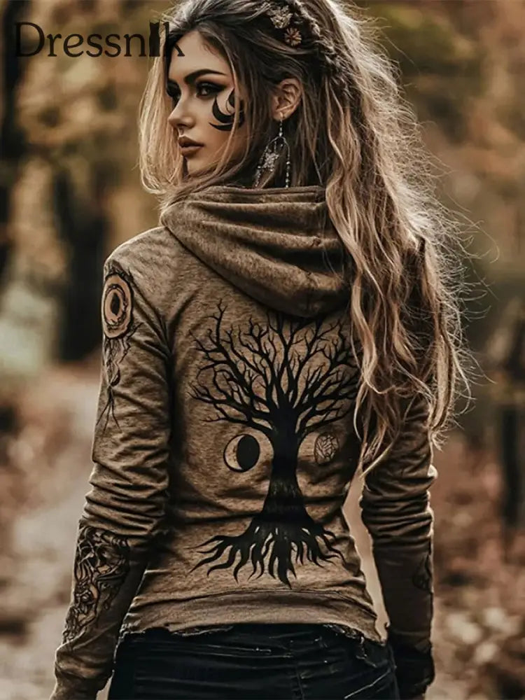 Wikinger baum der Schwimmweste Damen bekleidung Braun / S