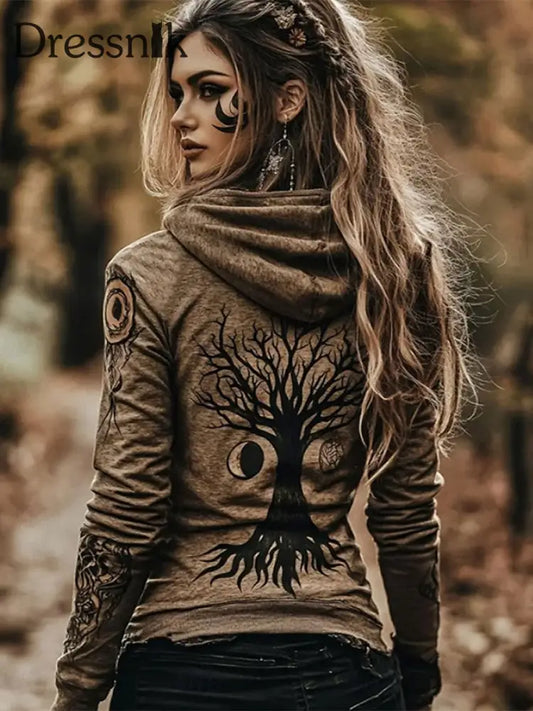 Wikinger baum der Schwimmweste Damen bekleidung Braun / S