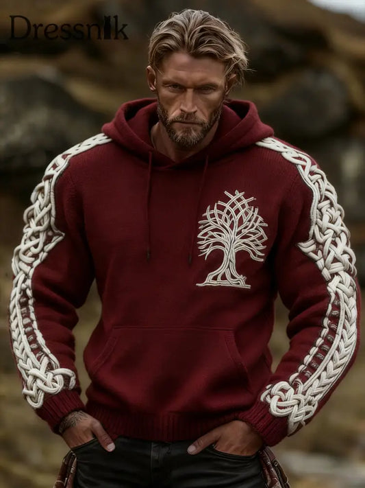 Wikinger pullover im Weihnachts stil für Männer Weinrot / S