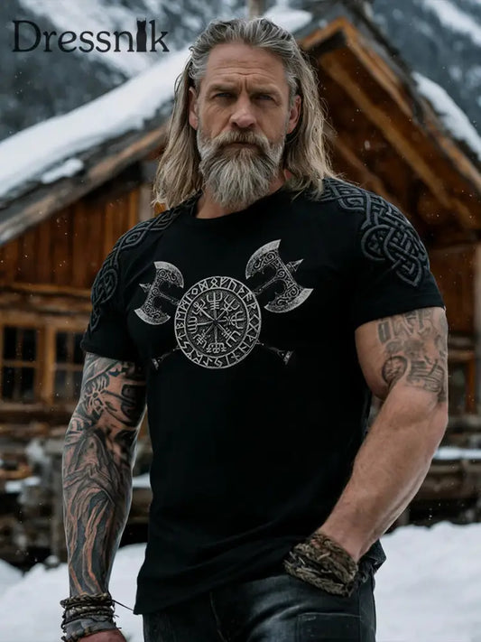 Wikinger-T-Shirt für Männer Schwarz / S