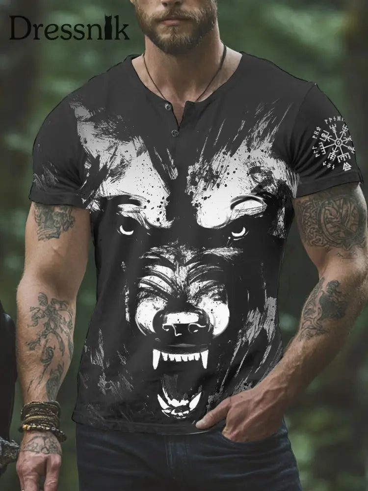 Wikinger-T-Shirt für Männer Schwarz / S