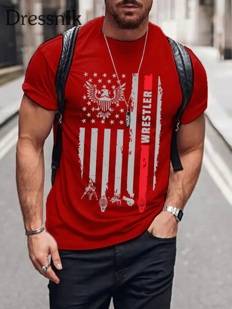 Wrestling-T-Shirts für Männer Reines Rot / S