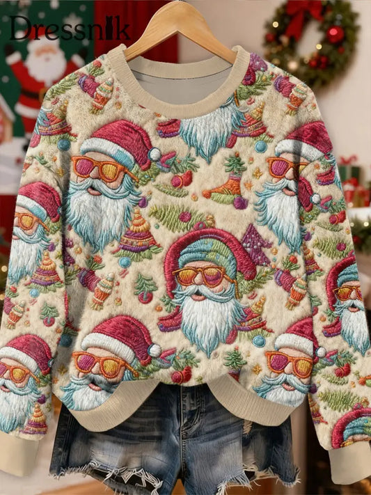 Wunderschönes Weihnachts mann bedrucktes langärmliges Sweatshirt als bild / S