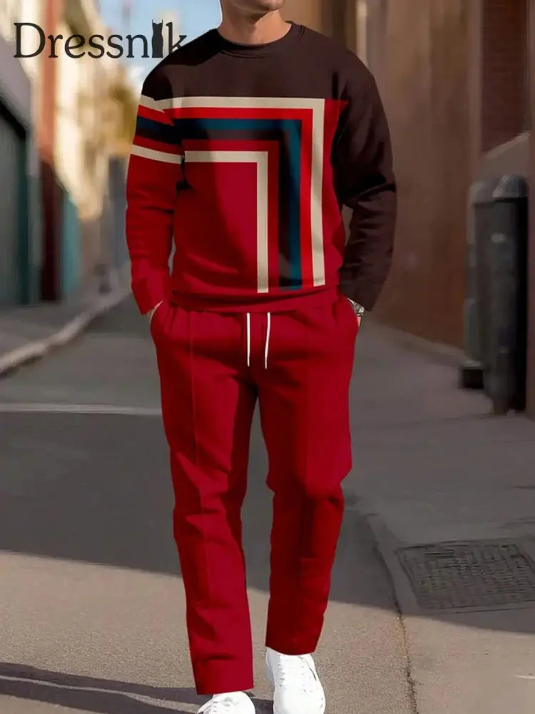 Zweiteilige Herren-Vintage-Minimalist ische Mode-Freizeit hose mehrfarbig / S