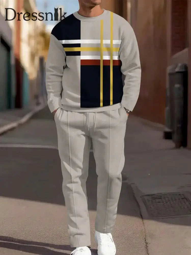 Zweiteilige Herren-Vintage-Minimalist ische Mode-Freizeit hose mehrfarbig / S