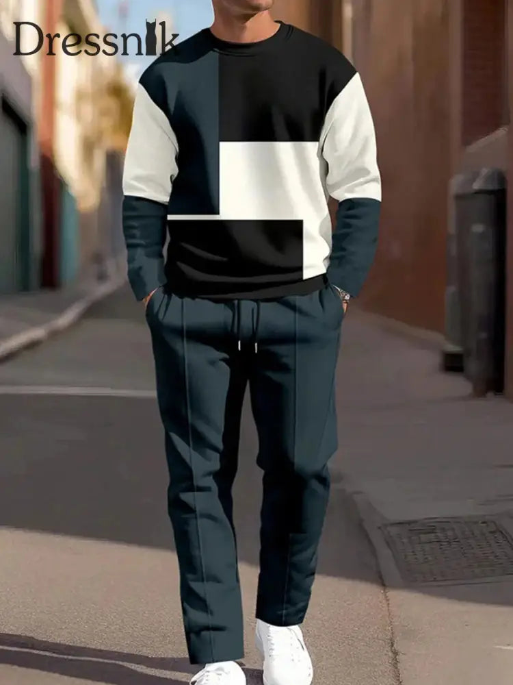 Zweiteilige Herren-Vintage-Minimalist ische Mode-Freizeit hose mehrfarbig / S